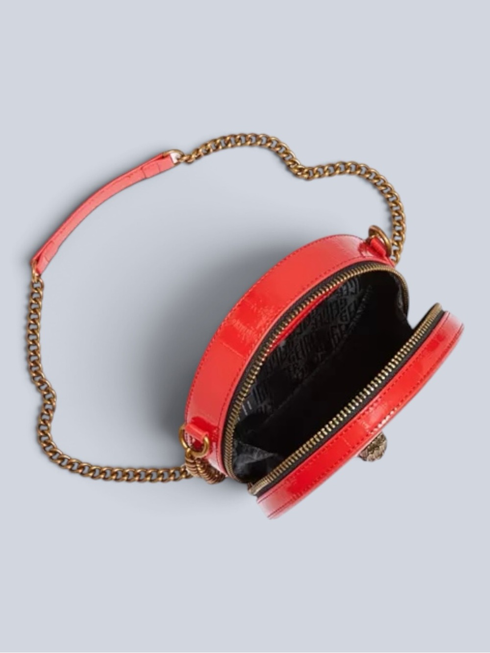 Kurt Geiger NWOT Red Shoreditch Canteen Crossbody with Gold Chain - Picture 4 of 4